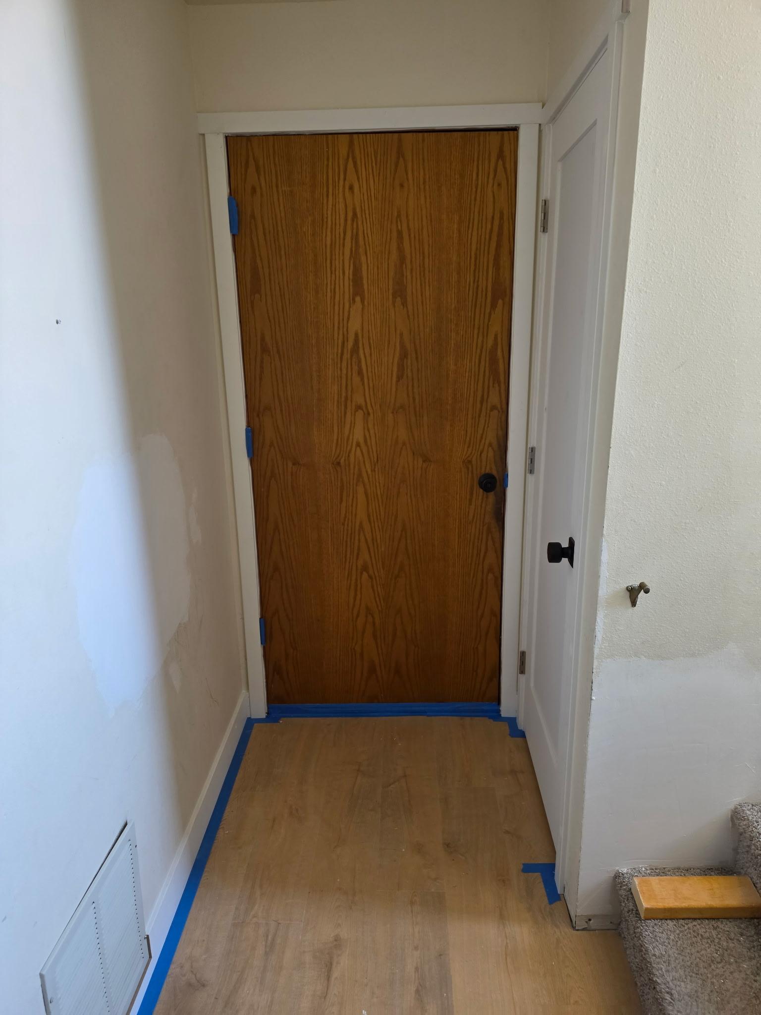 Interior walls taped and protected